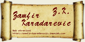 Zamfir Karadarević vizit kartica